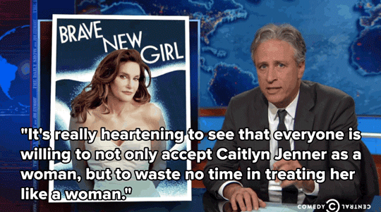 micdotcom:  A month after Caitlyn Jenner’s Vanity Fair cover, Jon Stewart’s prediction