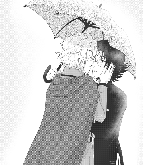 Challenge of the week #1: Shoujo manga inspired: “Under an umbrella”I thought I should do it really 
