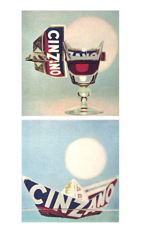 Michael Engelmann, artwork for Cinzano advertising campaign. Gebrauchsgraphik, 1969. Germany.