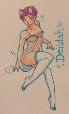 fem-helios:  The newest update for delidah’s fun little comic inspired this!   Heee hee! Look at that, she’s adorable! :3