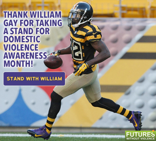 “Join us in thanking William Gay for his powerful statement in support of domestic violence awarenes