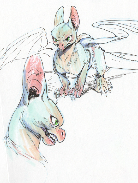 elliotoille:sphinx cat dragon