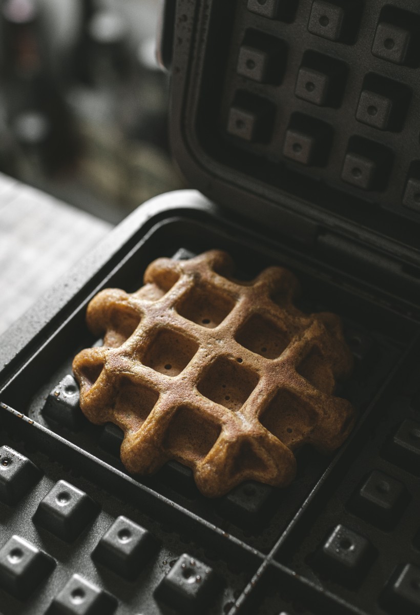 sweetoothgirl:  Pumpkin Spice Belgian Waffles + Toasted Pecans   