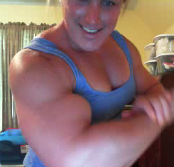 musclesandimplants:  lv4femalemuscle:The incredible biceps of Michelle RussellGood