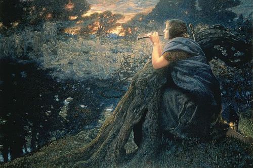 Fantazie za soumraku [ Fantasy at dusk] (1911) by Edward Robert Hughes (England, 1851-1914). Private