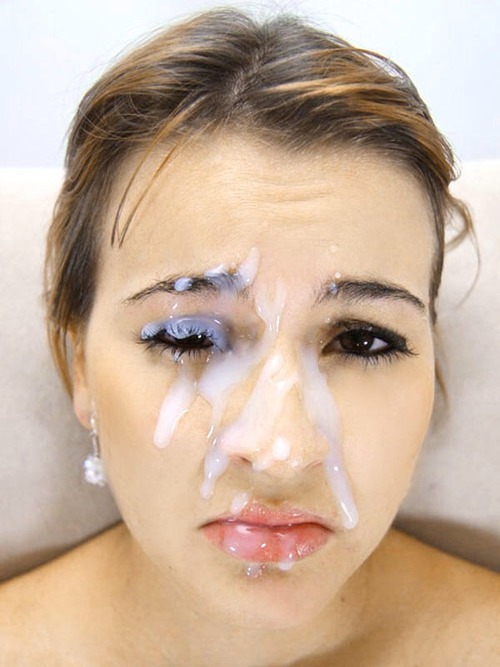 Blonde teen facialized!