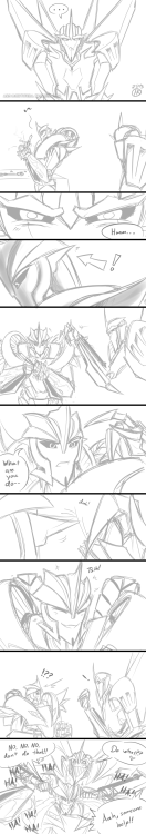 knockoutstarscream:  ars-mortifera:  I deliver once again!  Epicmagnus wanted to see someone draw Knockout’s ears being ticklish/tickled so I accepted the challenge. It was just such a cute idea okay Sorry it’s so messy and sketchy, I drew this up