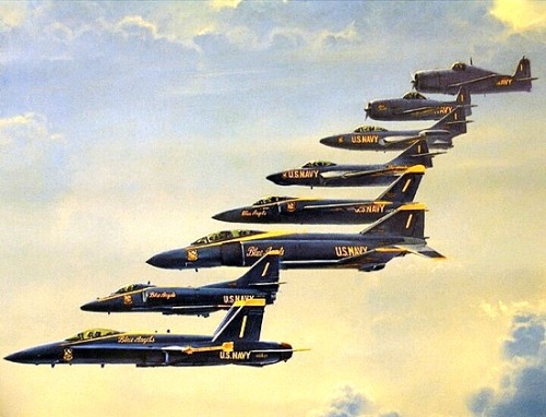 myaerospacepics:The Blue Angels Aircraft History