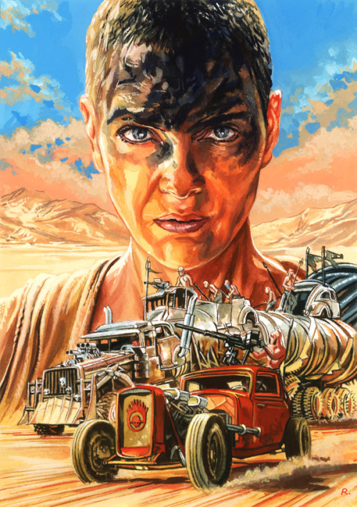 graemeneilreid: Out here, everything hurts. Imperator Furiosa, Mad Max: Fury Road. Gouache. This pie