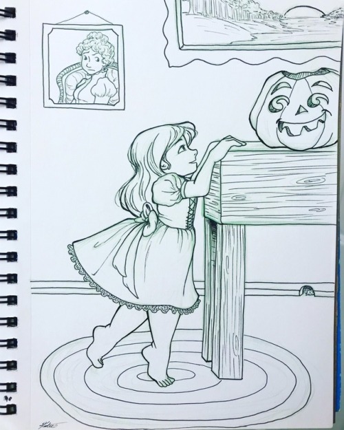 Day 11 of #inktober is this curious little witch! I bet it’s fun to live in a magical househol