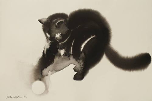 Cat illustrations by Endre Penovác. Ink.| Exquisite art, 500 days a year. |