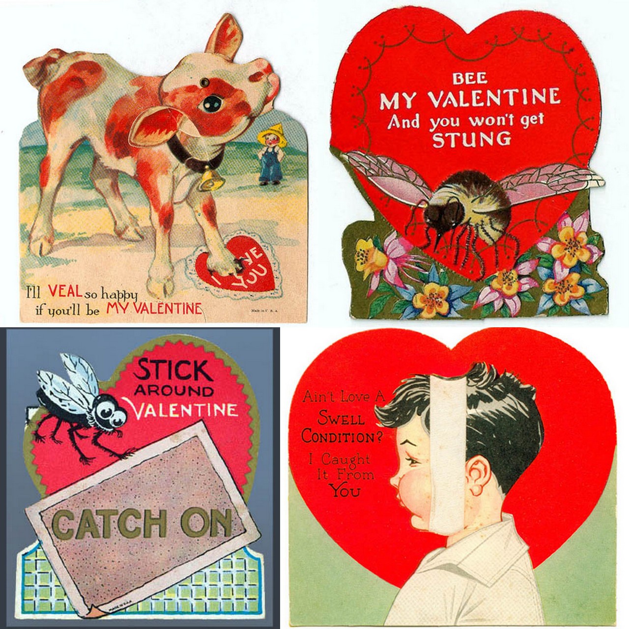 halloweencrafts:  Even More Vintage Scary Halloween Valentines from pageofbat’s