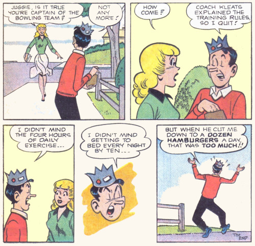 From Merrily We Bowl Along, Archie&rsquo;s Pal Jughead #86 (1962).