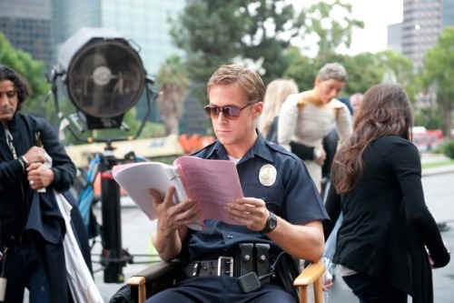 thisobscuredesireforbeauty: Ryan Gosling on the set of Drive (Dir. Nicolas Winding Refn, 2011).Sourc