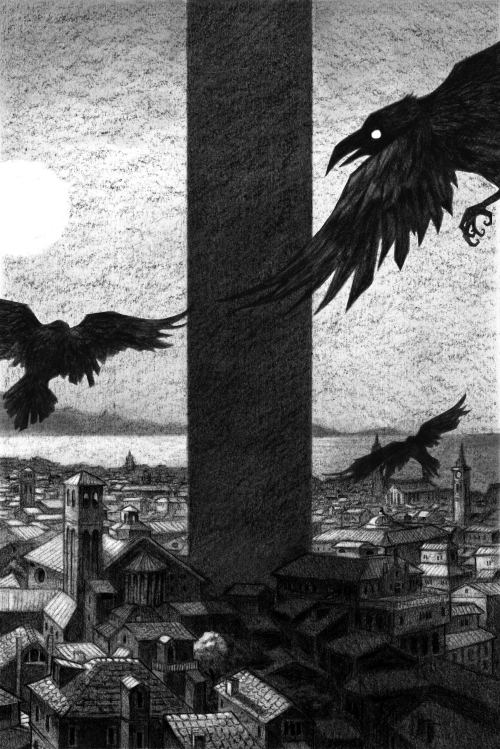 fuckyeahillustrativeart:The Black Tower by Felix MiallInstagramWebsiteEtsy