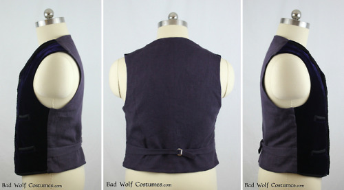 11th Doctor velvet waistcoat sewing pattern