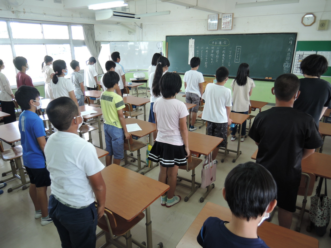 五島市立 富江小学校 平和を祈る登校日 五島市立 富江小学校 平和を祈る登校日