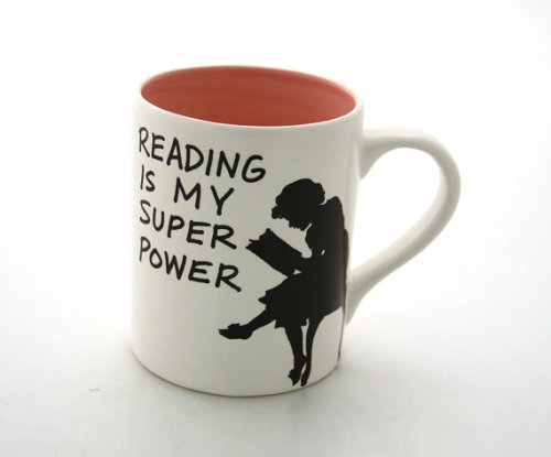 bookporn:  Reader handmade mugs by Lenny Mud Reading is my super power, reading hangover, I love reading, reading super power. 