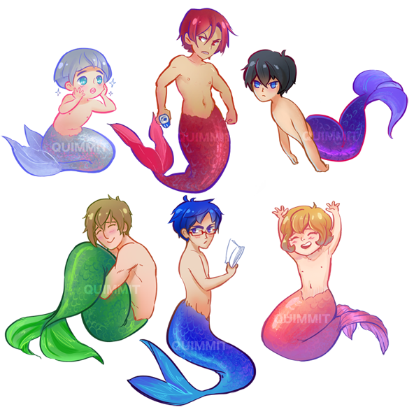 quimmit:  Some Free! keychains I made for Sacanime! I’m going to make a Kou too