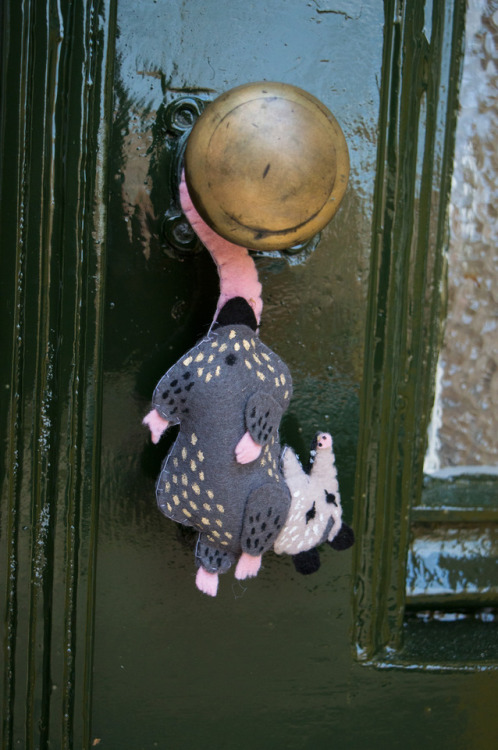 artofmaquenda: I’m so happy with my opossum felt ornaments! All handmade and unique designs! ^