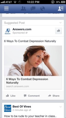 I think Facebook is trying to tell me somethingg