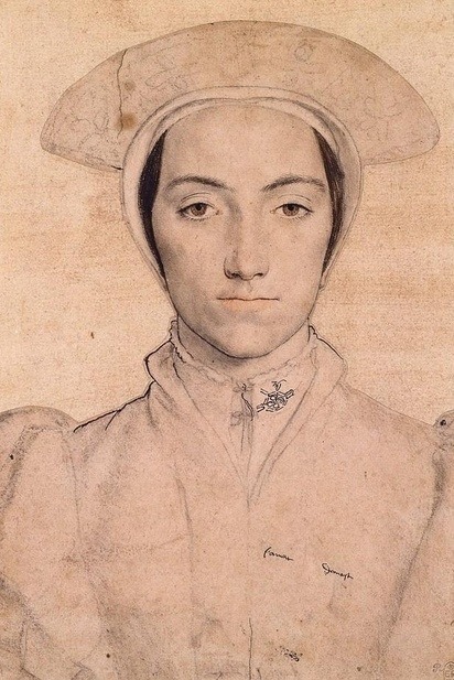 kundst:felixinclusis:  templeofapelles: Hans Holbein the Younger  Hans Holbein (Ger. 1497-1543)Unidentified woman, formerly identified as Amalia of Cleves, sister of Anne of Cleves, the fourth wife of Henry VIII. Drawing 27.1 × 16.9 cm between 1532-1543 