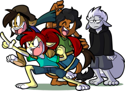 This was commissioned by someone on deviantART known as Huhxyz,  and they wanted me to draw their character and their friend’s characters, Angie, Jack, Spots, and TJ.