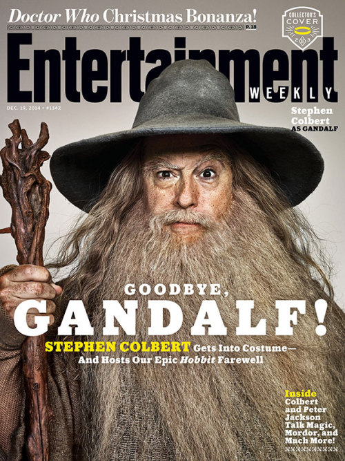 entertainmentweekly:  Superfan Stephen Colbert is your host to our epic, 3-cover The Hobbit farewell