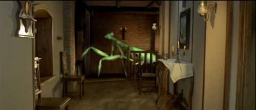 The scene in Dario Argento’s Dracula where Dracula changes into a giant praying mantis. 