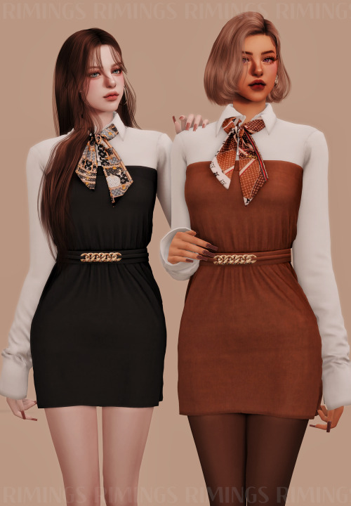  [RIMINGS] LV Scarf & Shirt & Short Dress - FULL BODY- NEW MESH- ALL LODS- NORMAL MAP / SPEC