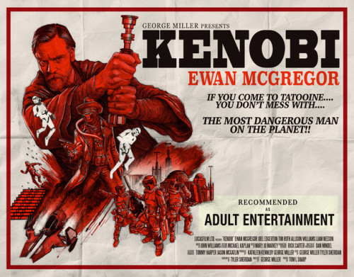 webofstarwars:Fan made Obi-Wan Kenobi movie poster in the style of a Spaghetti Western.