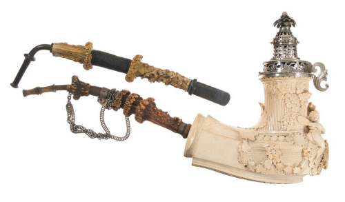 Beautifully carved 19th century Meerschaum pipe with classical motifs.  