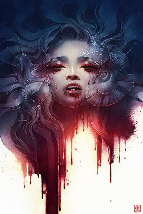crossconnectmag:  Anna Dittmann (previously)  is 22 years old illustrator from San Francisco, CA, USA.  I have a love for nature, biology, and portraiture which are recurring themes throughout my work. Ethereal and atmospheric moods have always appealed