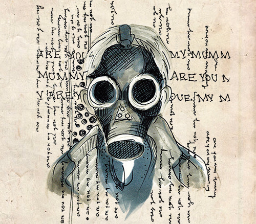 nowrunalong:  Doctor Who Fest: day 12  ↳ prompt: favourite parallel // the empty child & the poison sky // quick pen & marker doodle”are you my mummy?”  