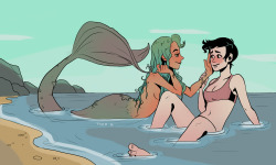 tiuco:  mermaid and human falling in love 