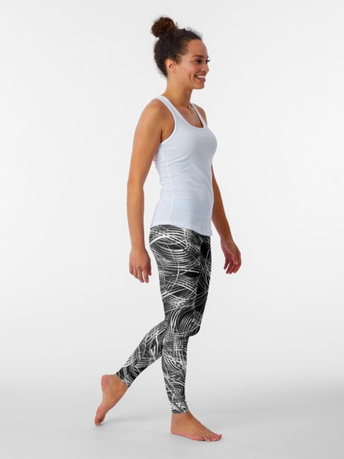(via Abstract Messy Metallic String Waves Chaos Leggings By MihaelV)