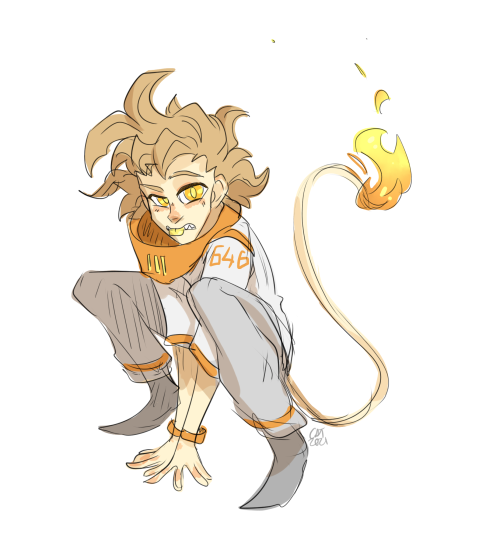 This guy needed a little bit of spiffin up, so! I did that :) He has a flaming tail now, and a bette