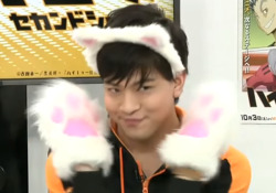 kuikune:  tobio’s seiyuu ishikawa kaito was wearing cat ears and paws and being a huge nerd in one of the seiyuu events SO YOU KNOW IT WAS CALLING FOR A REDRAW