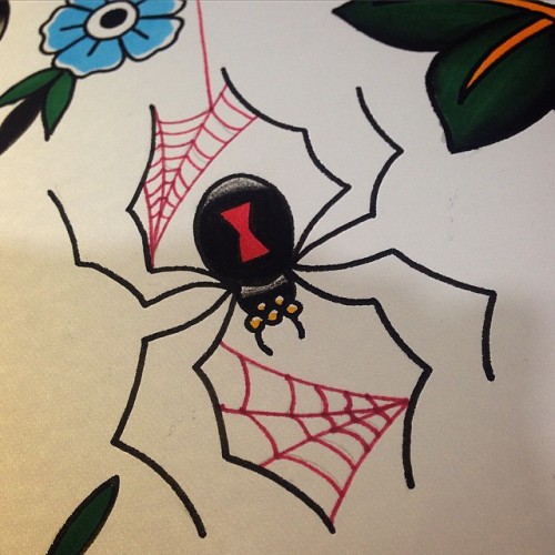 #tattoo #tattooflash #spider #viuvanegra #traditionaltattoo #tradtattoo #tradicaotattoos (em Tradiçã