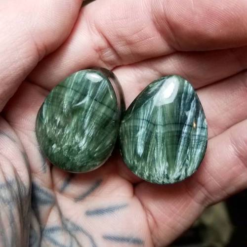 Chatoyant Seraphinite Teardrops by Heart on Sleeve Jewelry