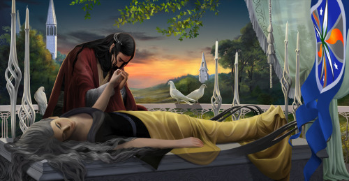 vanimore:Fëanor with Miriel, Gardens of Lórien.Steamey on DA. Click through.