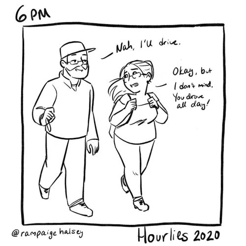 ‪6 pm‬ ‪And back in the car again.‬ ‪#hourlies #hourlycomicday #hourlies2020 #hourlycomicday2020‬ ht