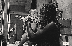 thewalkinggifs:  Too Far Gone x Infected - Possible theory of Michonne rescuing Judith.
