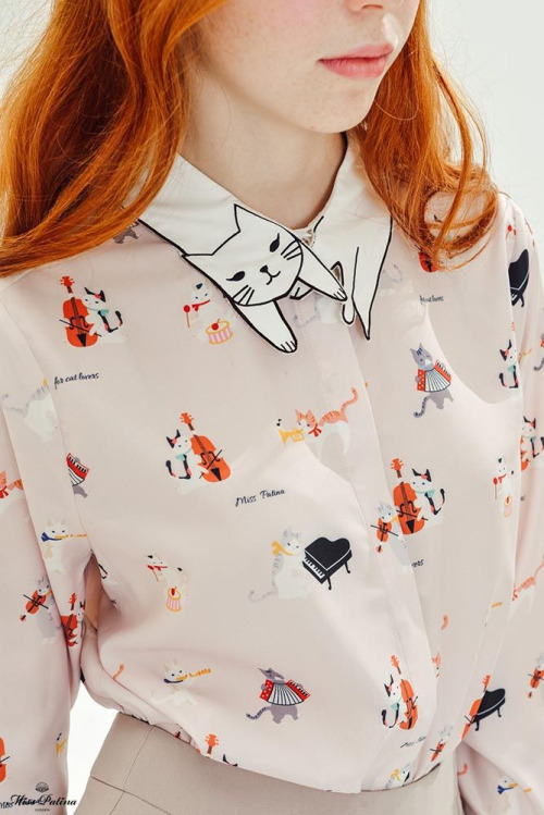 Porn photo tobyyistmen:  Cat Blouse WhiteCat Blouse