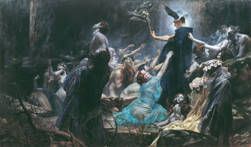 mortem-et-necromantia: Souls on the Banks of the Acheron - Adolf Hiremy-Hirschl, 1898.