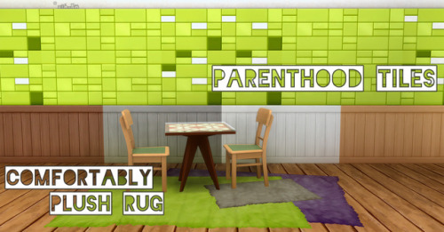 pictureamoebae:TILES, RUG, TOILET – by amoebaeParenthood Tiles – 8 packages – 4 colours of panel