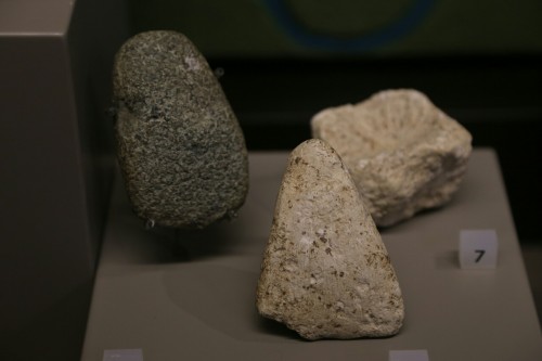 Prehistoric flints, scrapers and hand tools, Wiltshire Museum, Devizes, March 2016.