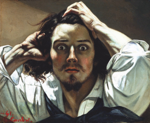 life-imitates-art-far-more:Gustave Courbet (1819-1877)“Le Désespéré (Desperation or The Desperate Ma