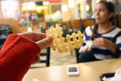 cuntgradulation:  the waffle fry was in a heart shape c:  