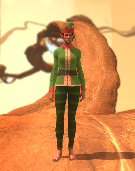 Elfin cap, greenElfin tunic, greenElfin leggings, greenPlastic Elf ears